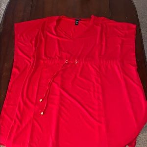 Red dress with a draw string